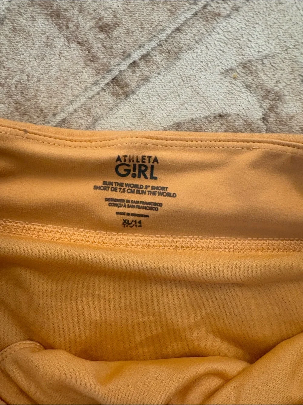 Athleta Peach Orange Athletic Girls' Shorts Size XL